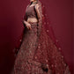 A Line Lehenga Georgette Maroon Dori Work Lehenga Choli