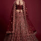 A Line Lehenga Georgette Maroon Dori Work Lehenga Choli