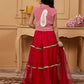 Lehenga Choli Net Maroon Off White Embroidered Kids