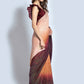 Shaded Saree Georgette Maroon Orange Sequins Saree