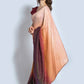 Shaded Saree Georgette Maroon Orange Sequins Saree