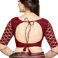 Designer Blouse Art Silk Maroon Lace Blouse