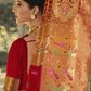 Contemporary Banarasi Silk Maroon Swarovski Saree