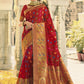 Contemporary Banarasi Silk Maroon Swarovski Saree