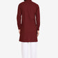 Kurta Pyjama Blended Cotton Maroon Plain Mens