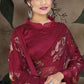 Trendy Saree Brasso Organza Maroon Print Saree