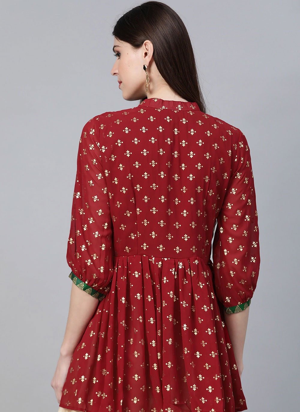 Casual Kurti Georgette Maroon Print Kurtis