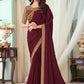 Classic Silk Maroon Embroidered Saree