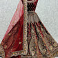 Lehenga Choli Velvet Maroon Booti Lehenga Choli