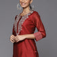 Trendy Suit Chanderi Silk Maroon Embroidered Salwar Kameez