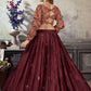 Readymade Lehenga Choli Art Silk Maroon Embroidered Lehenga Choli