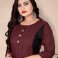 Party Wear Kurti Cotton Maroon Plain Kurtis