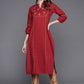 Casual Kurti Cotton Maroon Embroidered Kurtis