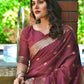 Designer Cotton Maroon Weaving Saree