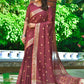 Designer Cotton Maroon Weaving Saree