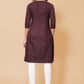 Designer Kurti Polyester Maroon Strips Print Kurtis