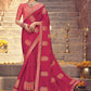 Traditional Saree Chinon Maroon Embroidered Saree