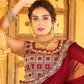 Contemporary Vichitra Silk Maroon Embroidered Saree