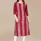 Designer Kurti Chanderi Maroon Embroidered Kurtis