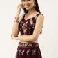 Lehenga Choli Net Maroon Embroidered Lehenga Choli