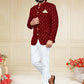 Jodhpuri Suit Velvet Maroon Embroidered Mens