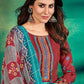 Pakistani Salwar Suit Muslin Maroon Embroidered Salwar Kameez