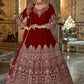 Salwar Suit Velvet Maroon Embroidered Salwar Kameez