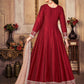 Anarkali Suit Art Silk Maroon Embroidered Salwar Kameez