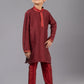 Kurta Pyjama Polly Cotton Maroon Fancy Work Kids