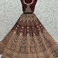 Lehenga Choli Velvet Maroon Diamond Lehenga Choli