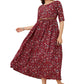 Gown Faux Crepe Maroon Print Gown