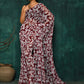 Designer Faux Georgette Maroon Digital Print Saree