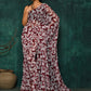 Designer Faux Georgette Maroon Digital Print Saree