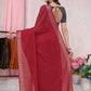 Trendy Saree Cotton Maroon Plain Saree