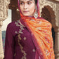 Floor Lenght Salwar Suit Silk Viscose Maroon Digital Print Salwar Kameez