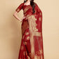 Trendy Saree Linen Maroon Jacquard Work Saree