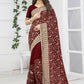 Contemporary Georgette Maroon Diamond Saree