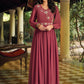 Gown Georgette Maroon Embroidered Gown