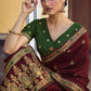 Contemporary Art Silk Maroon Embroidered Saree