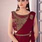 Contemporary Imported Maroon Plain Saree