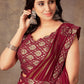 Classic Georgette Maroon Jacquard Work Saree