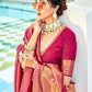 Contemporary Kanjivaram Silk Maroon Woven Saree