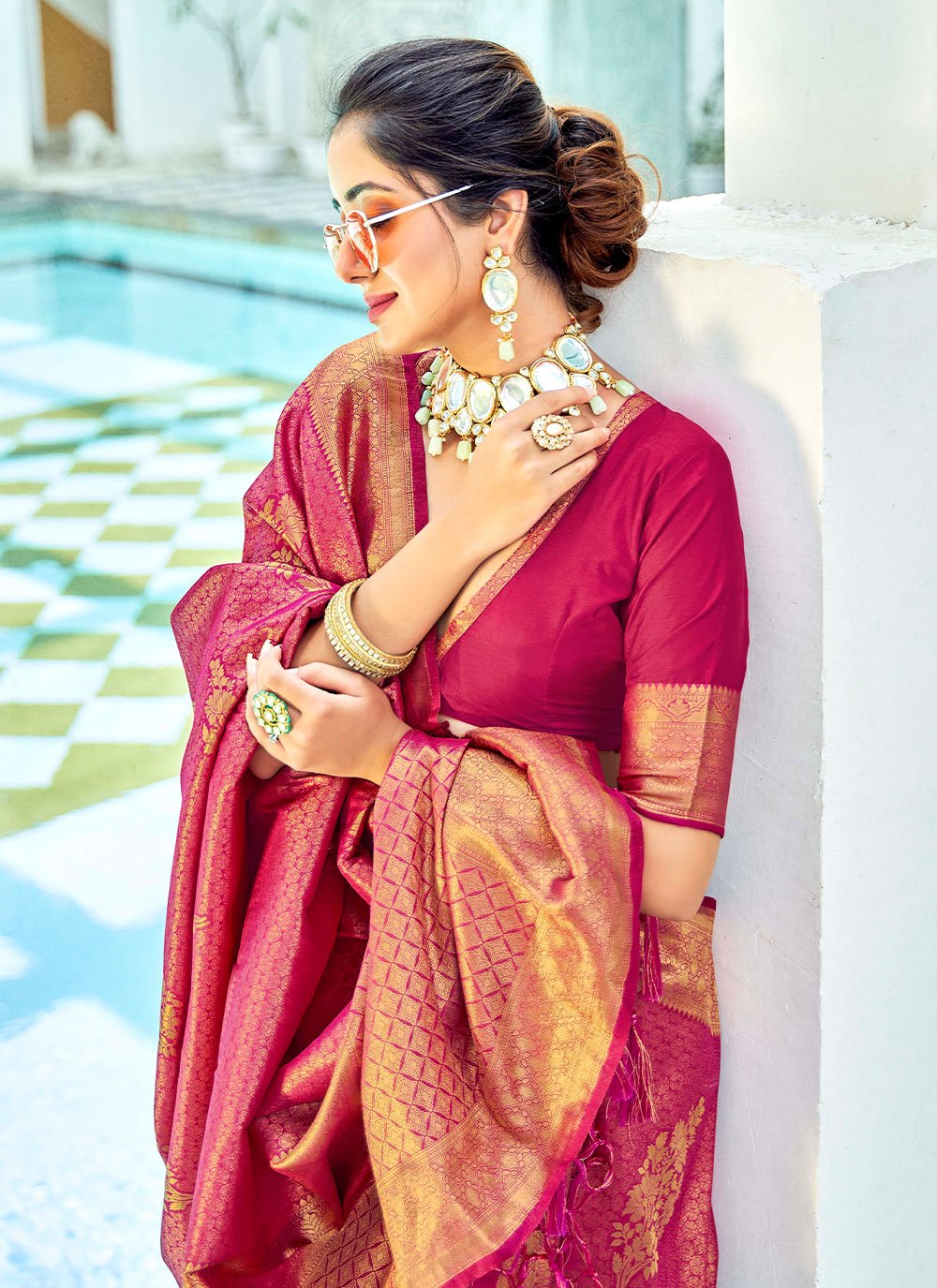 Exquisite Modern Style Net Sarees with Intricate Embroidery and Diamond