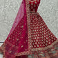 A Line Lehenga Velvet Maroon Booti Lehenga Choli