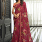 Traditional Saree Georgette Maroon Lace Saree