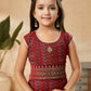 Sharara Set Handloom Silk Maroon Embroidered Kids