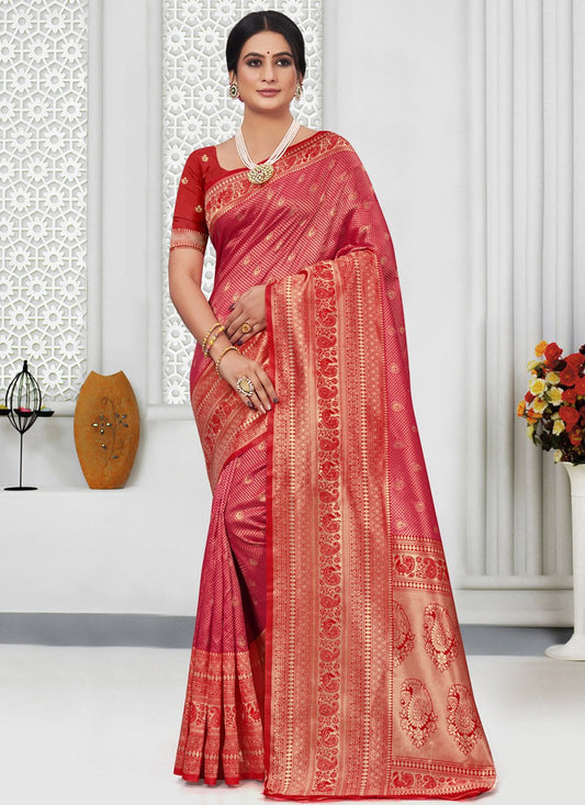 Casual Silk Maroon Weaving Saree