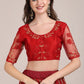 Lehenga Choli Net Maroon Embroidered Lehenga Choli