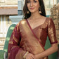 Classic Organza Silk Maroon Weaving Saree