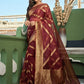 Classic Organza Silk Maroon Weaving Saree